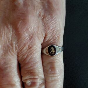 Sterling "J" Pinky Ring Size 4